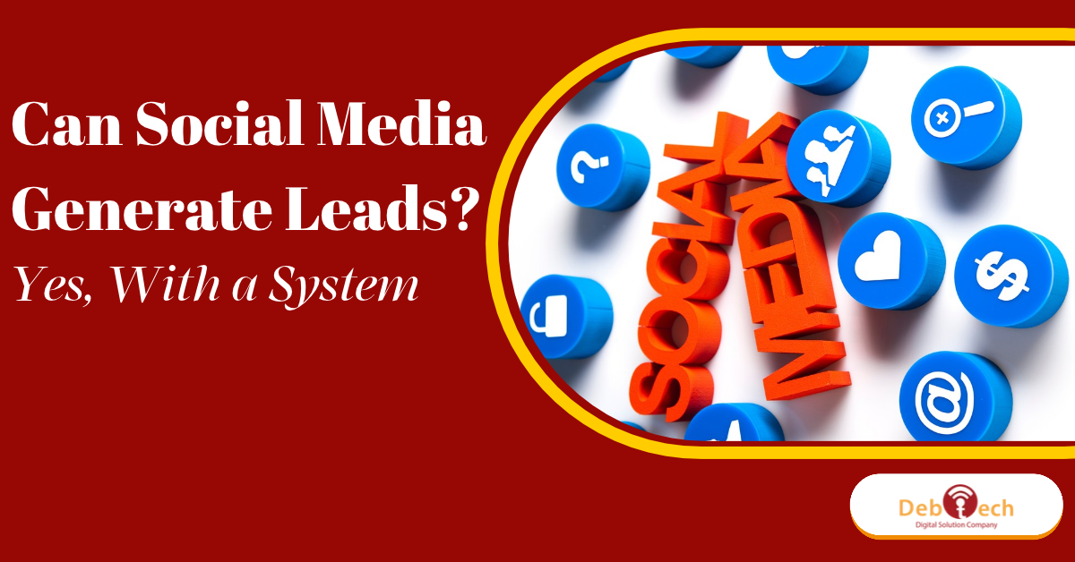 can social media generate leads, social media lead generation, social media marketing for lead generation, generate qualified leads, social media marketing strategy, paid social media advertising, organic social media marketing, lead generation strategy, landing page optimization, digital marketing services, Debtech LLC