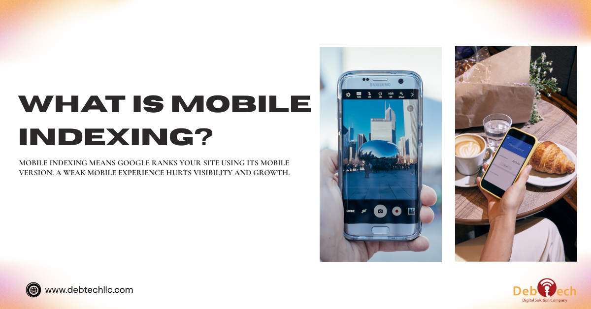 mobile indexing, mobile-first indexing, mobile SEO, mobile website optimization, Google mobile indexing, small business SEO, responsive website SEO, Debtech LLC