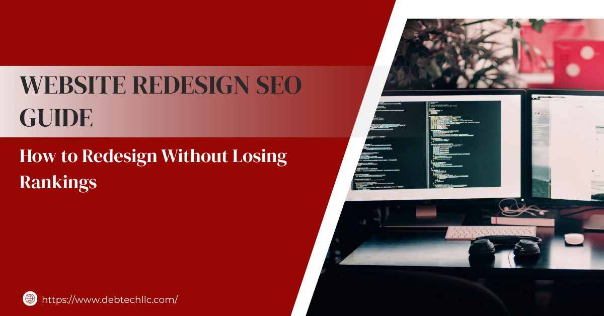 website redesign SEO, SEO-safe website redesign, redesign website without losing rankings, website relaunch SEO checklist, SEO migration guide, 301 redirect SEO strategy, technical SEO for website redesign, on-page SEO during redesign, UX and SEO balance, SEO checklist for redesign, local SEO website redesign Virginia, website redesign SEO services Virginia