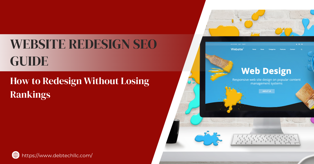 website redesign SEO, SEO-safe website redesign, redesign website without losing rankings, website relaunch SEO checklist, SEO migration guide, 301 redirect SEO strategy, technical SEO for website redesign, on-page SEO during redesign, UX and SEO balance, SEO checklist for redesign, local SEO website redesign Virginia, website redesign SEO services Virginia