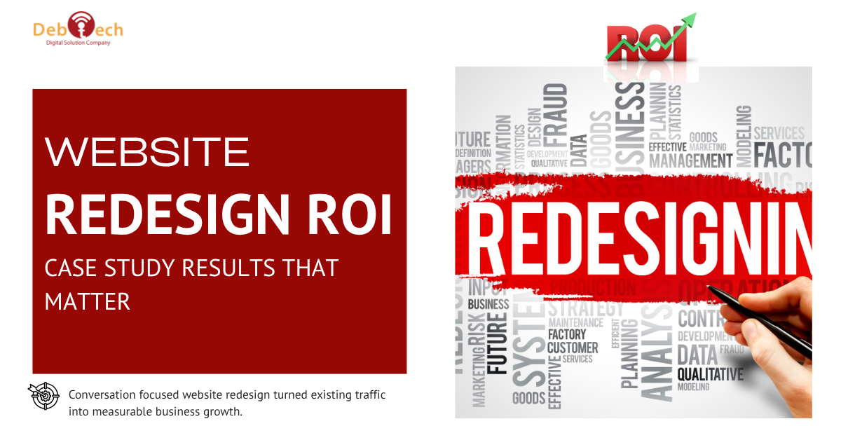 website redesign ROI case study, website redesign ROI, website conversion optimization, website redesign benefits, conversion rate optimization, website redesign for lead generation, business website redesign, increase website conversions, website ROI, website redesign services, web design company Ashburn VA, website development Northern Virginia, custom website development, lead generation website, conversion-focused web design