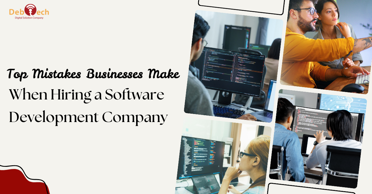 software development company mistakes, hiring software developers, choose software development company, small business software development, custom software development services, website development company, app development partner, software outsourcing mistakes, Debtech LLC, software development for small businesses