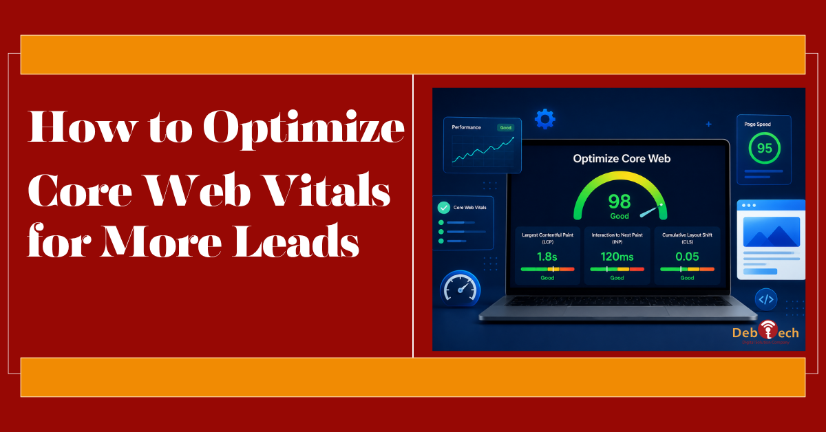 Core Web Vitals, optimize Core Web Vitals, Core Web Vitals optimization, website performance optimization, improve website speed, LCP optimization, INP optimization, CLS optimization, website conversion optimization, improve website performance, website speed for SEO, lead generation website, mobile website performance, website optimization services