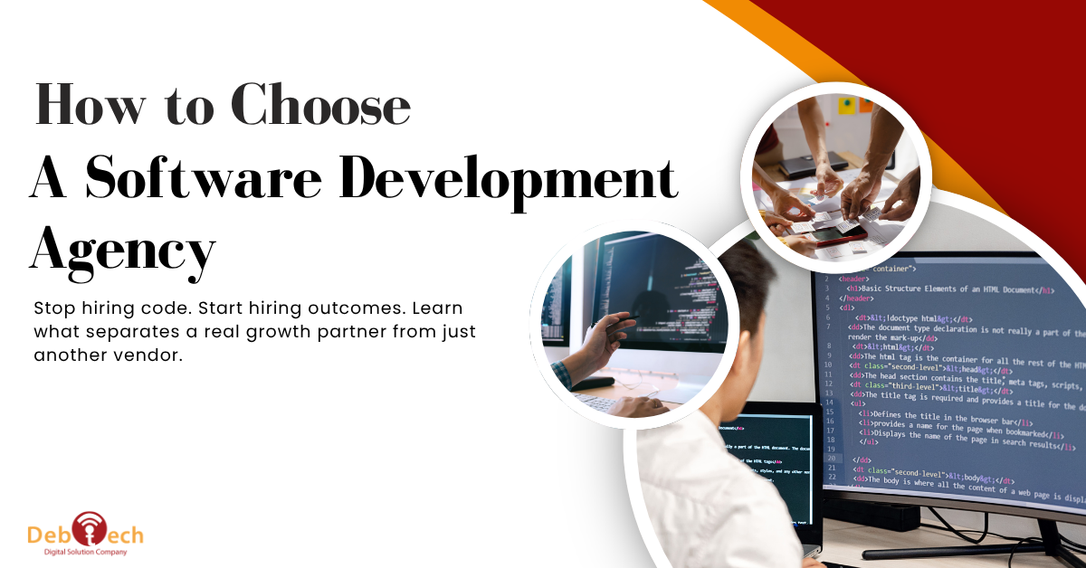 software development agency, custom software development company, software development services, software development partner, software agency, custom software solutions, software development company, business software development, software consulting services, software project management, software development for small business, custom application development, software development agency guide, enterprise software development, Debtech LLC